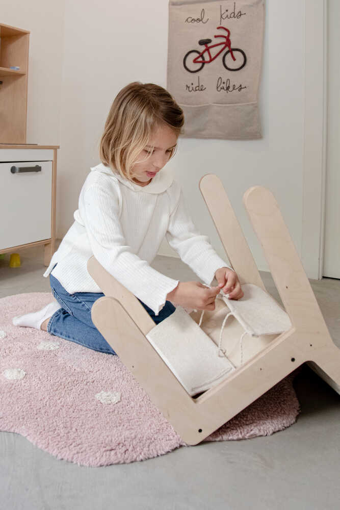 KID'S CHAIR VINTAGE BLUE CANVAS Gonzalo Milà + Lorena Canals