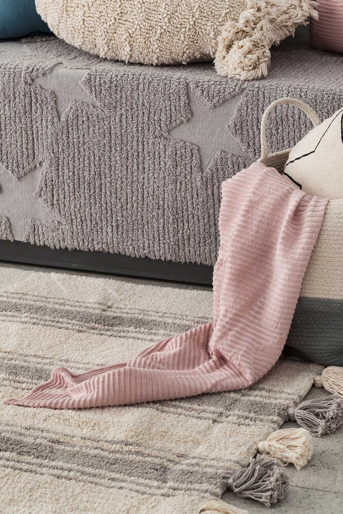 KNITTED BABY BLANKET HIPPY STARS-VINTAGE NUDE Lorena Canals