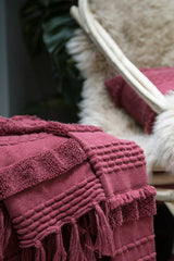KNITTED BLANKET AIR SAVANNAH RED Lorena Canals