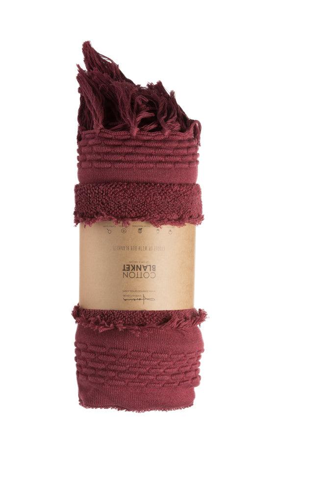KNITTED BLANKET AIR SAVANNAH RED Lorena Canals