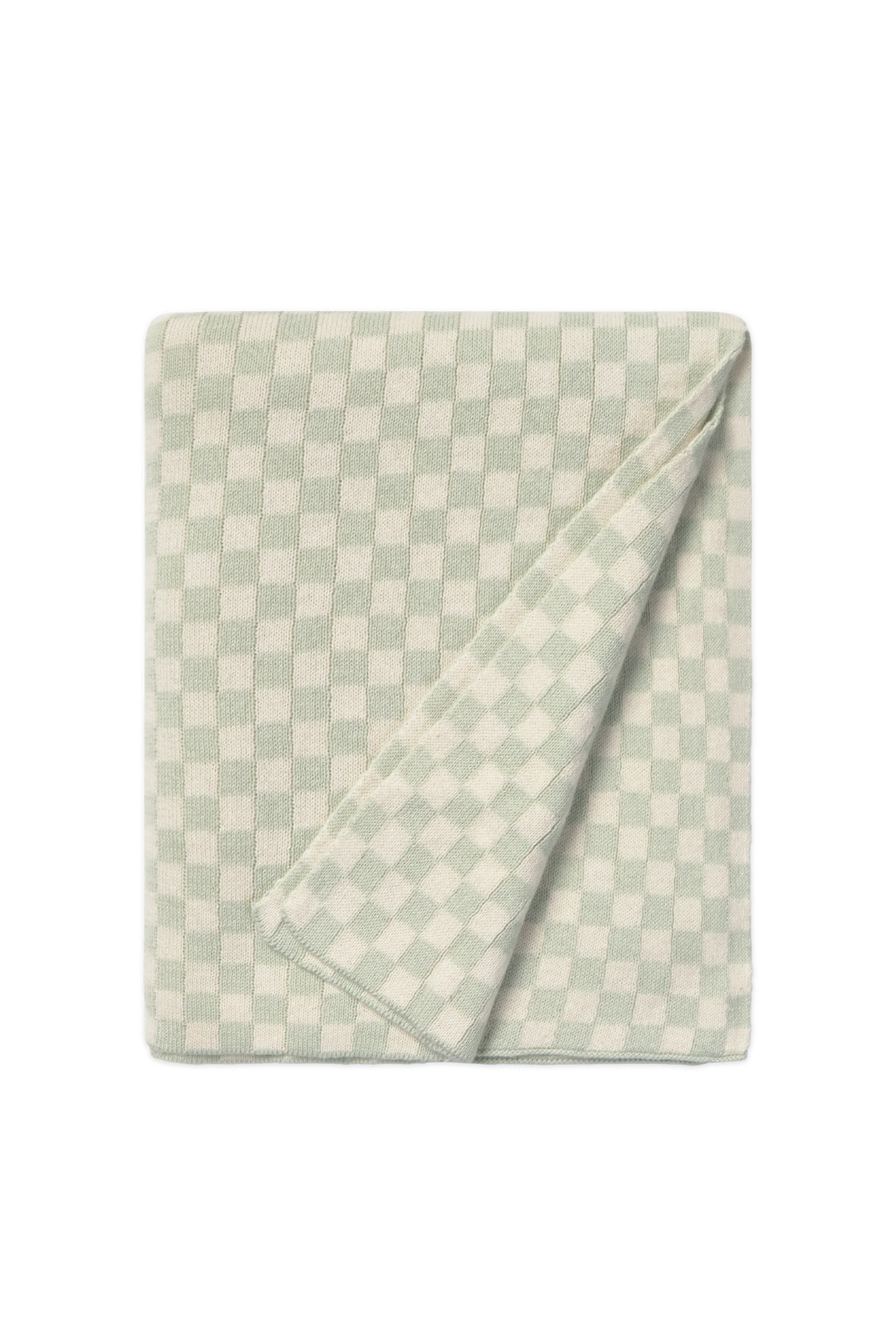 COPERTA LAVORATA A MAGLIA TILES BLUE SAGE