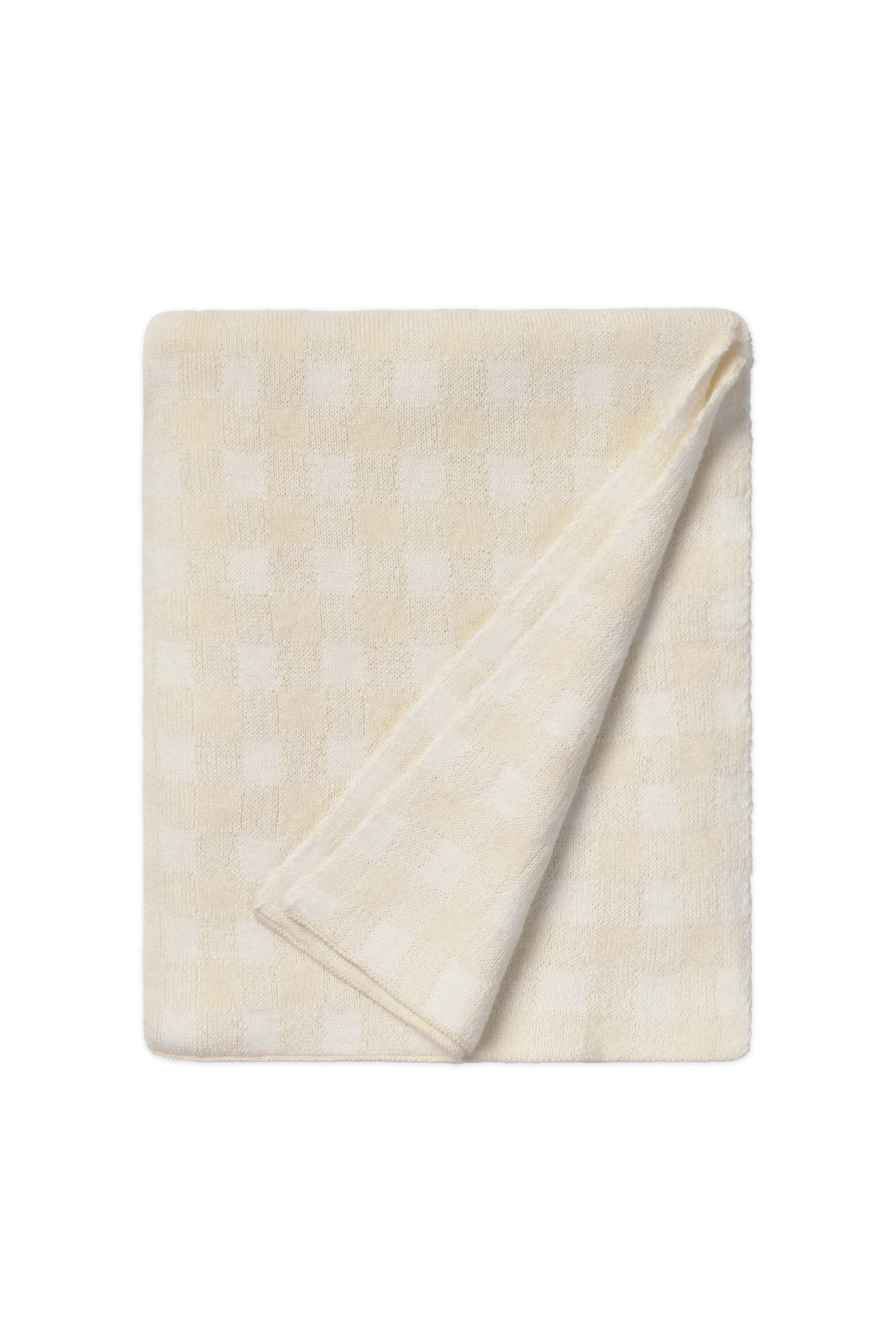 COPERTA LAVORATA A MAGLIA VICHY IVORY