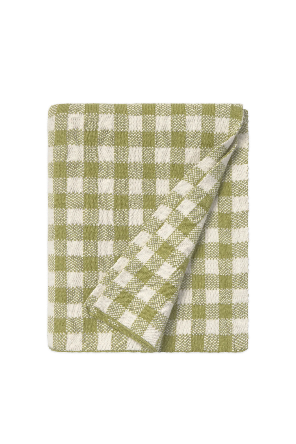 KNITTED BLANKET VICHY MATCHA