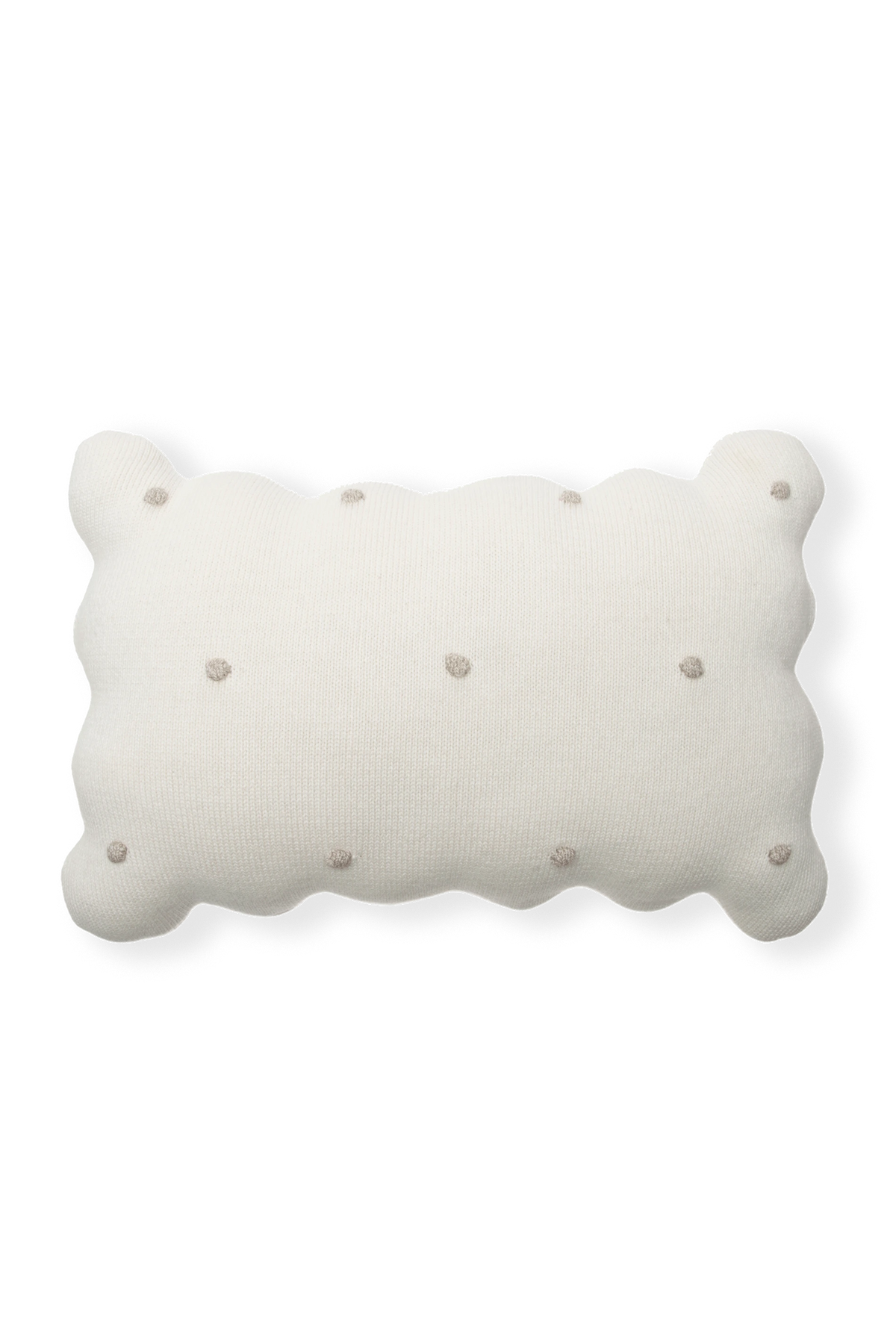KNITTED CUSHION BISCUIT IVORY