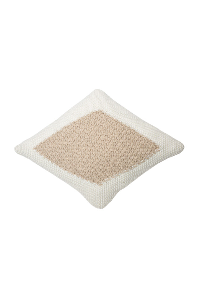 KNITTED CUSHION CANDY IVORY-LINEN Lorena Canals