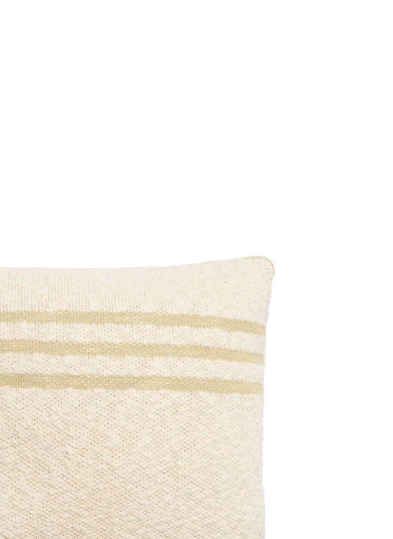 KNITTED CUSHION DUETTO OLIVE - NATURAL Lorena Canals