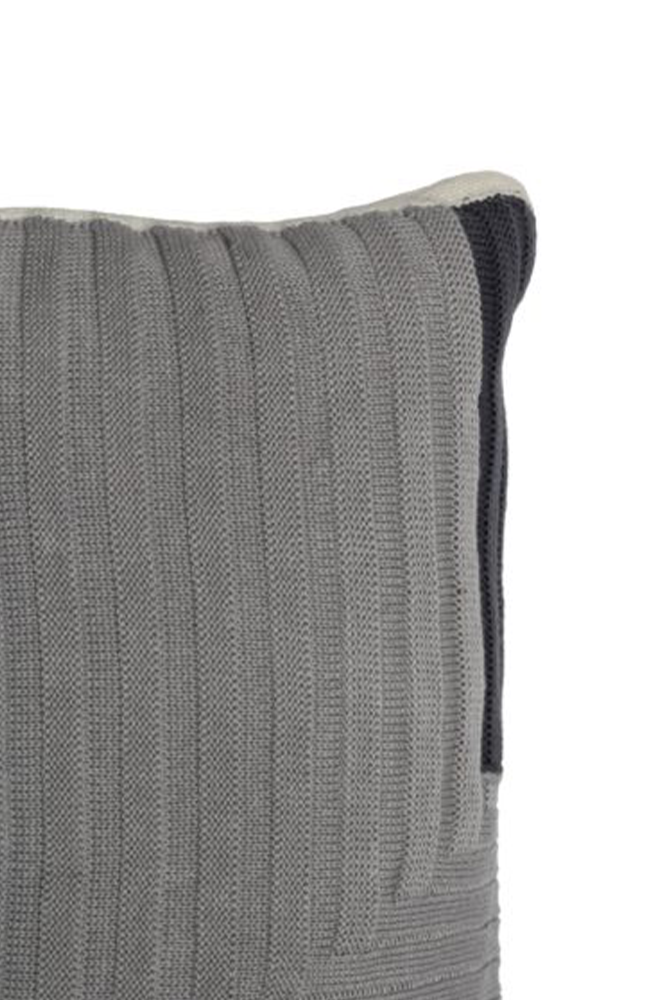KNITTED CUSHION FLORENCIA NATURAL - GREY HOOME