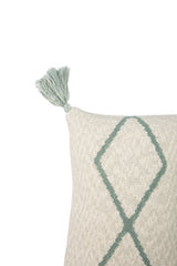KNITTED CUSHION LITTLE OASIS NATURAL - INDUS BLUE Lorena Canals