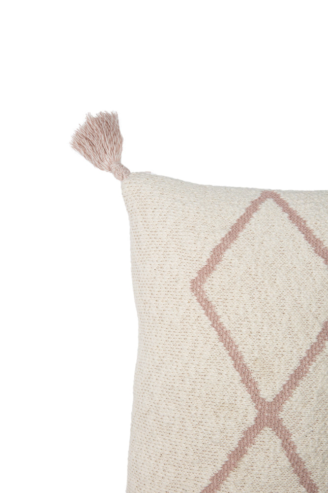 KNITTED CUSHION LITTLE OASIS NATURAL - PALE PINK Lorena Canals