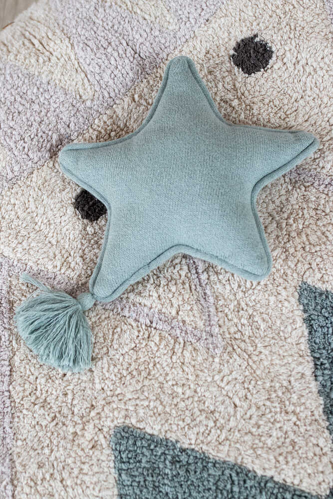 KNITTED CUSHION TWINKLE STAR INDUS BLUE Lorena Canals