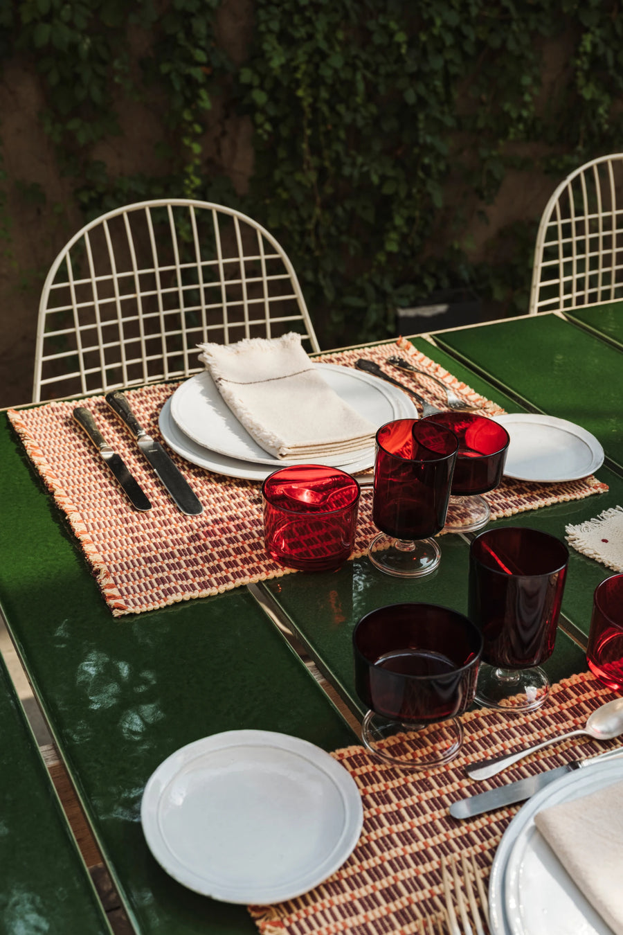 TOVAGLIETTA CHECKER MARSALA - SET DA 2