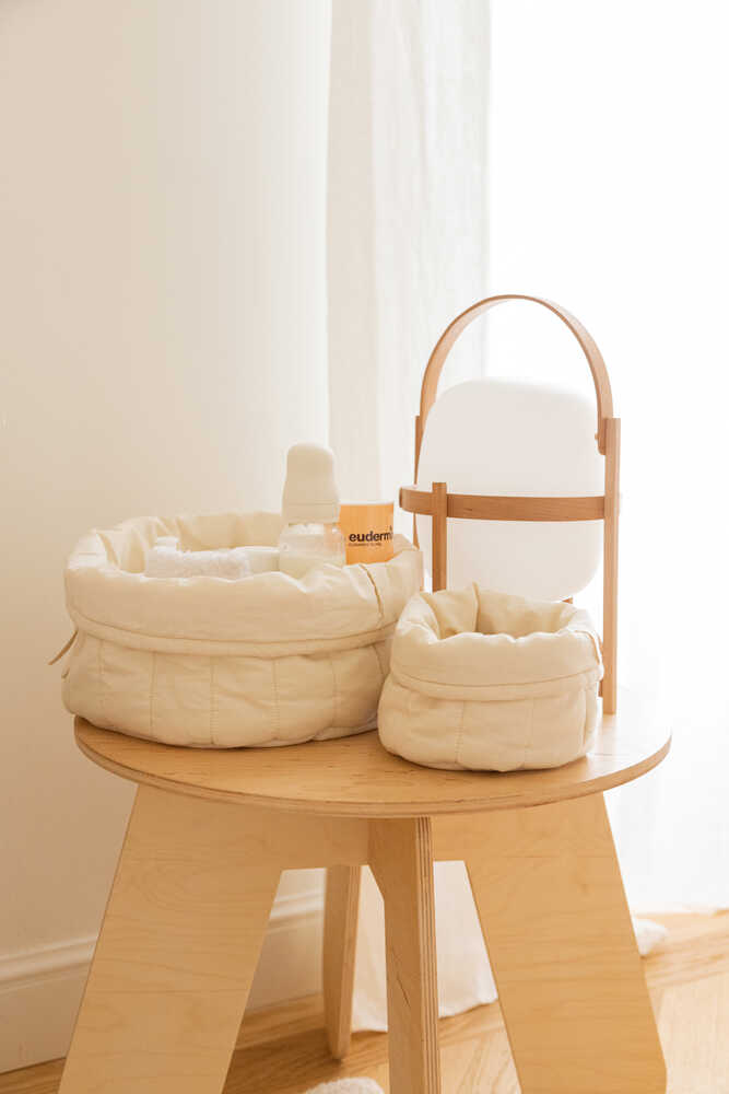 SET OF TWO QUILTED BASKETS NATURAL Lorena Canals
