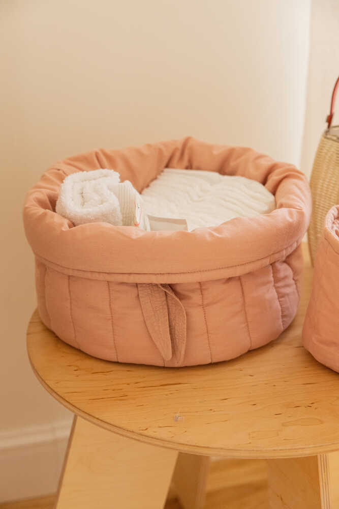 SET OF TWO QUILTED BASKETS VINTAGE NUDE Lorena Canals