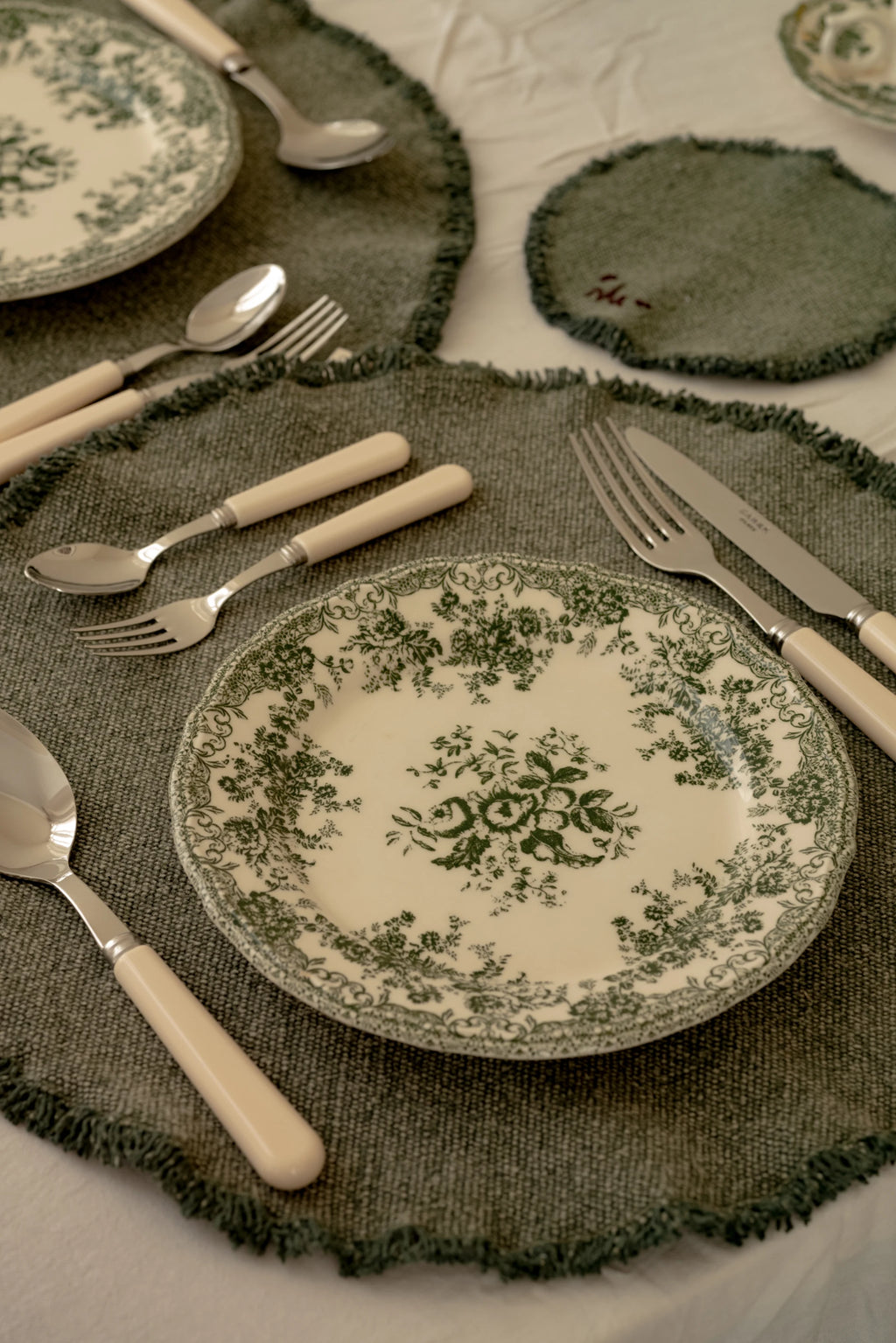 TOVAGLIETTE E SOTTOBICCHIERI STONEWASHED DUCK GREEN (SET DI 2)