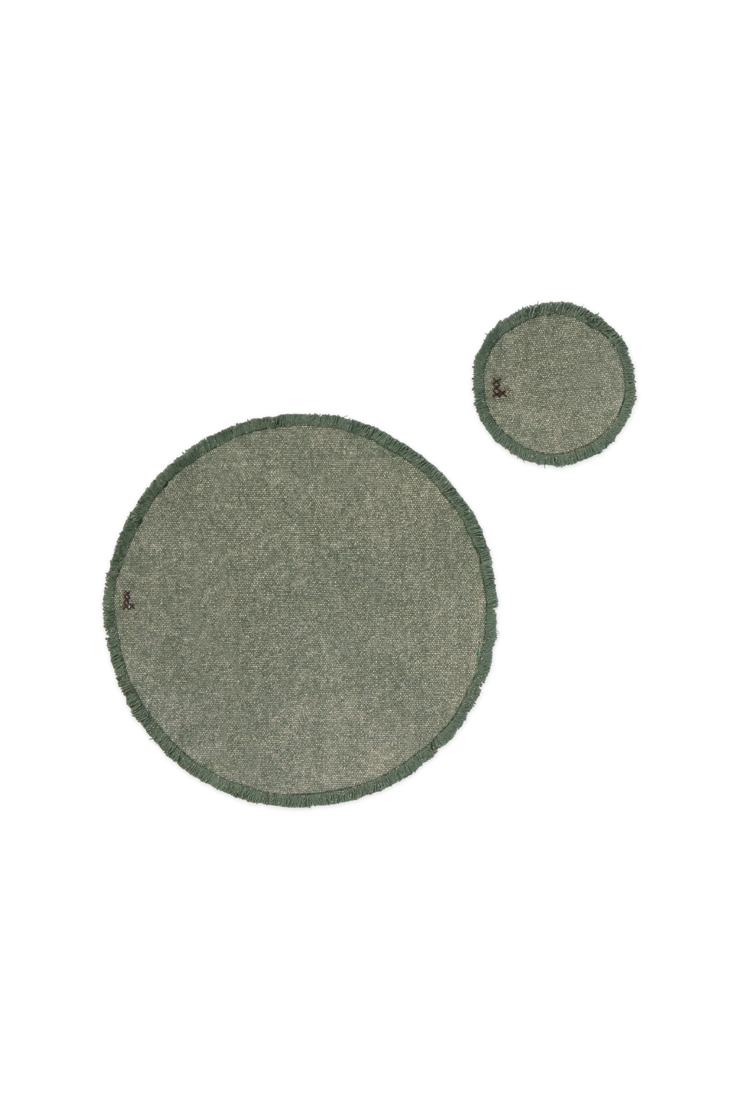 STONEWASHED PLACEMATS AND COASTERS DUCK GREEN (SET OF 2)