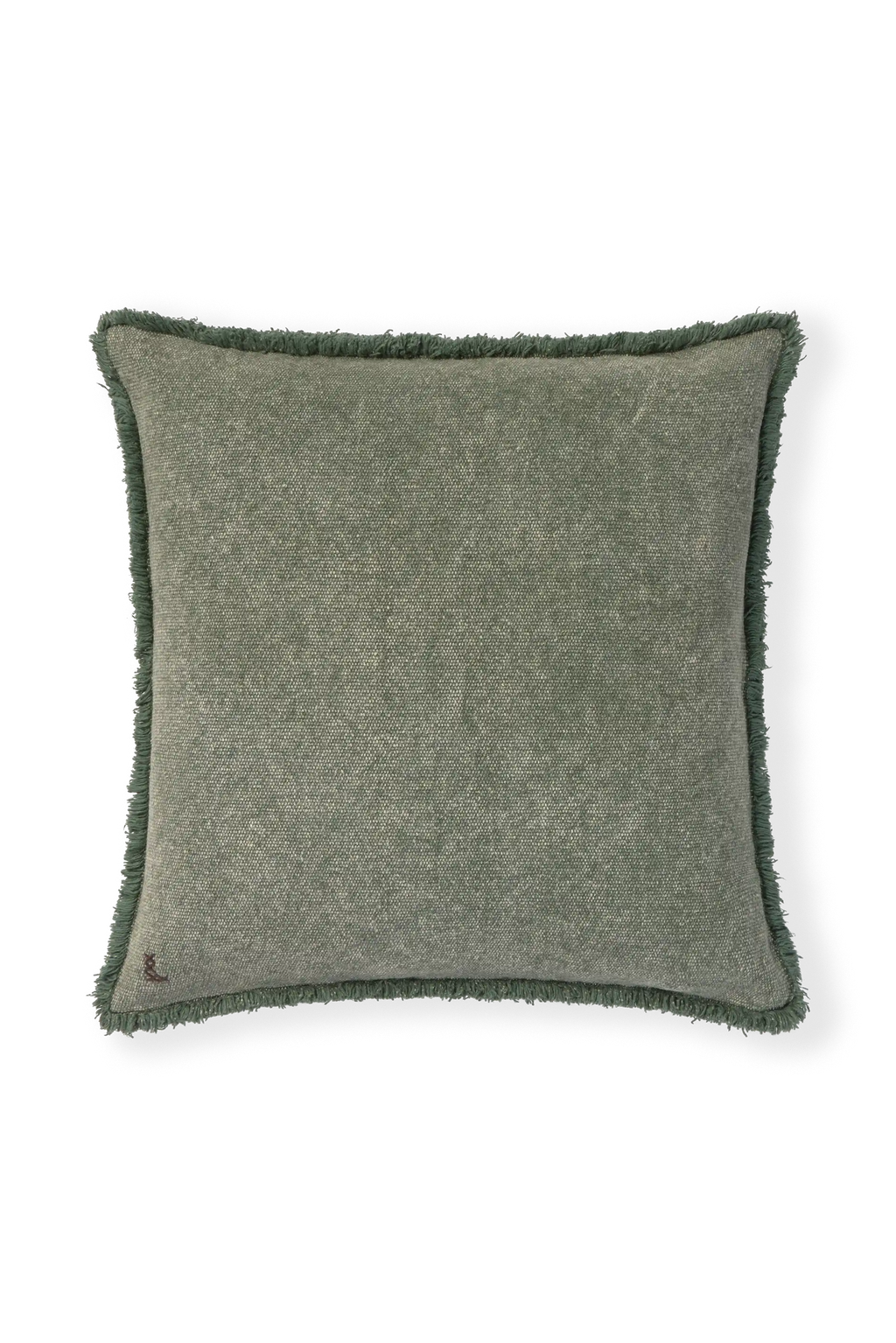 STONEWASHED SQUARE CUSHION DUCK GREEN