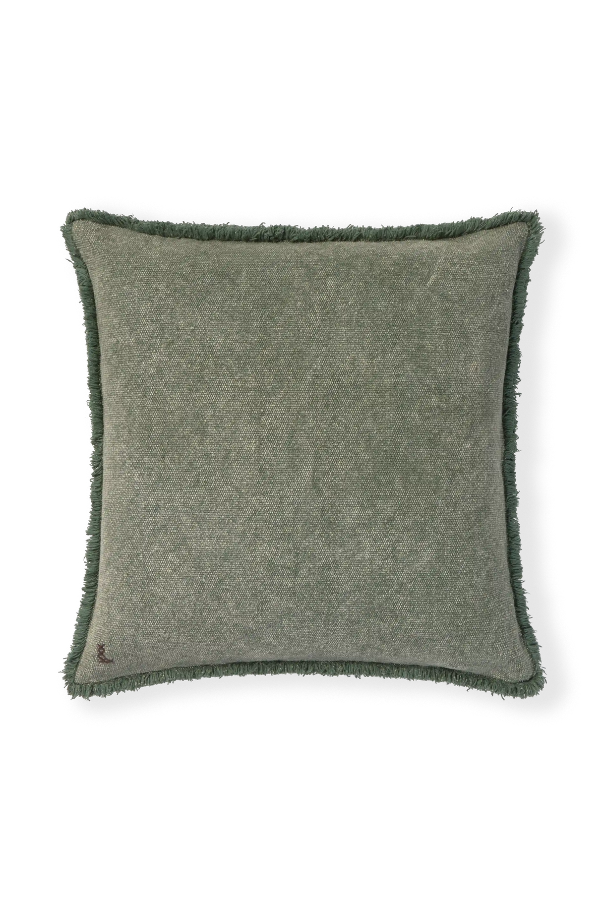 STONEWASHED SQUARE CUSHION DUCK GREEN