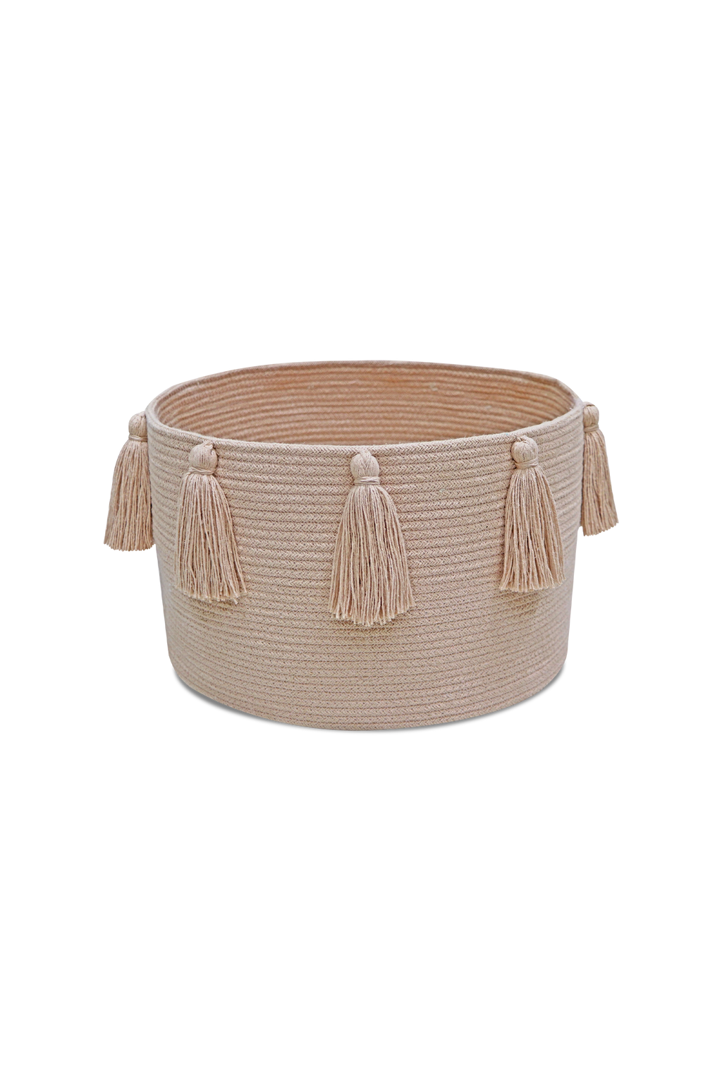 PANIER TASSELS ROSE