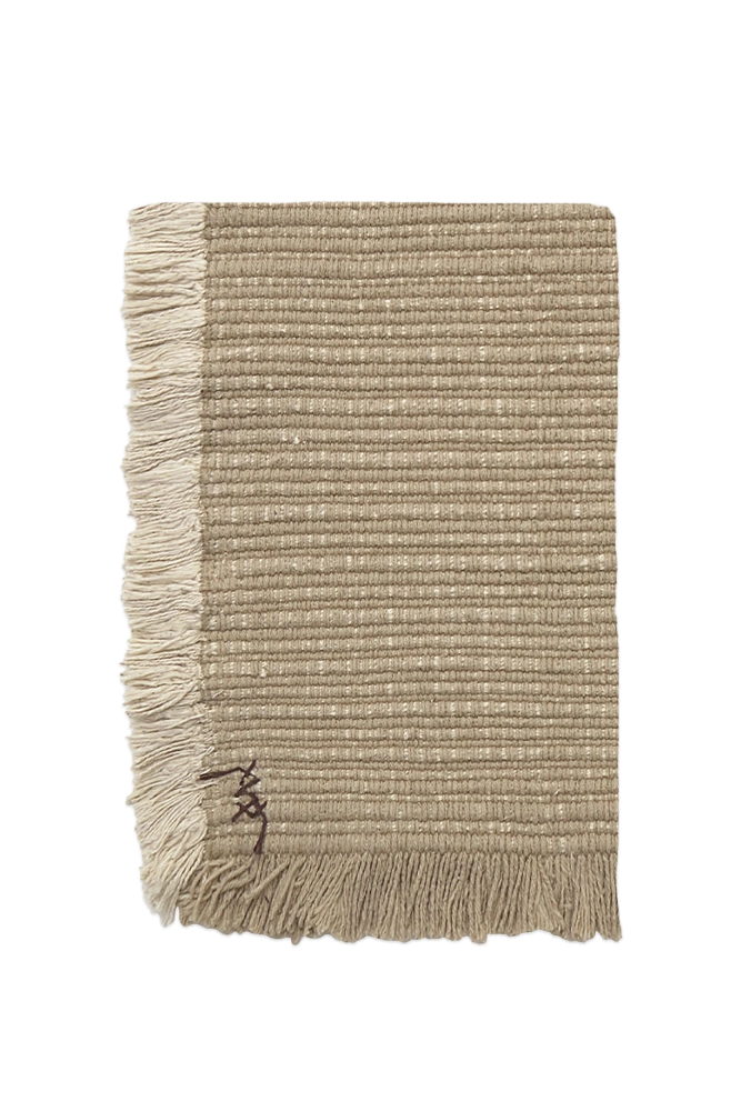 Campione di tappeto handloom beige natural