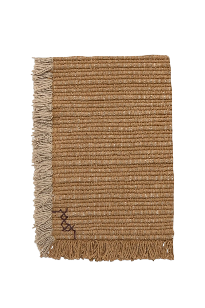 CAMPIONE DI TAPPETO HANDLOOM OCHRE BEIGE