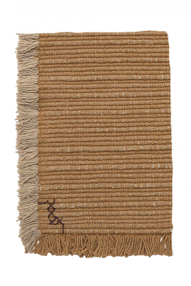 WASCHBARES TEPPICHMUSTER HANDLOOM OCHRE BEIGE