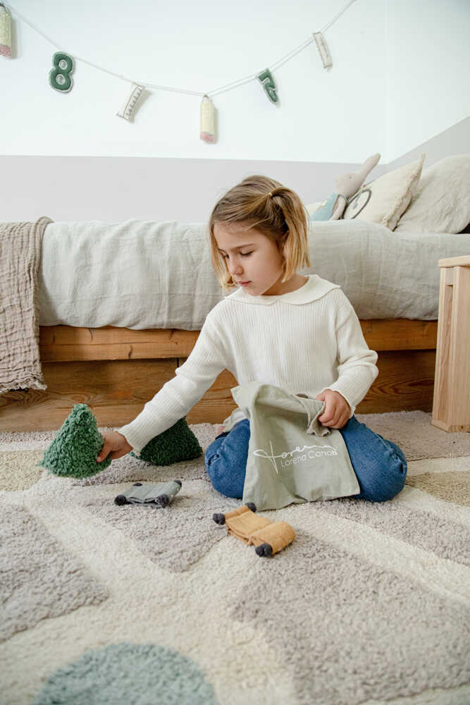 ダイヤ柄　ラグ　Lorena Canals Washable Rug ABC Natural Vintage Nude | Lorena Canals