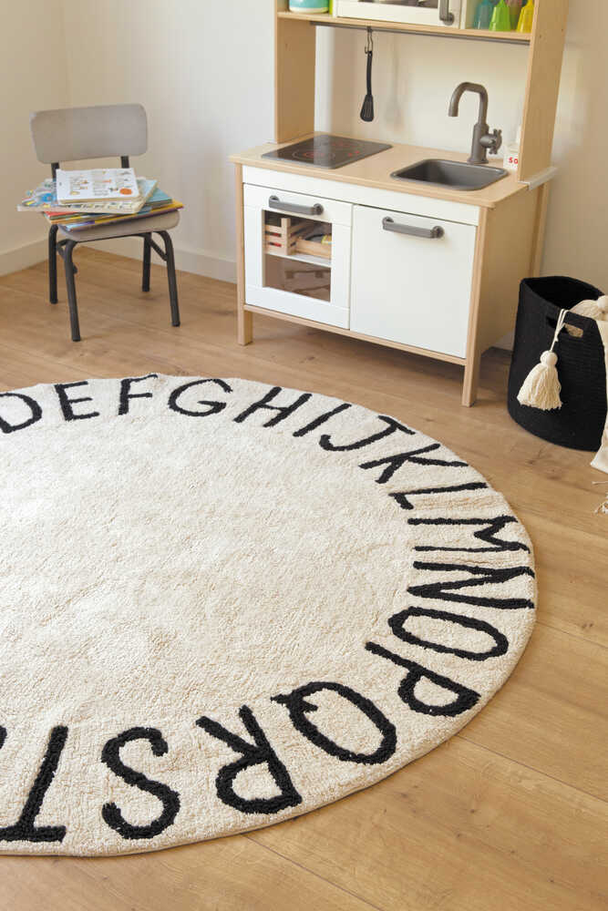 Washable Rug ABC Natural Black | Lorena Canals