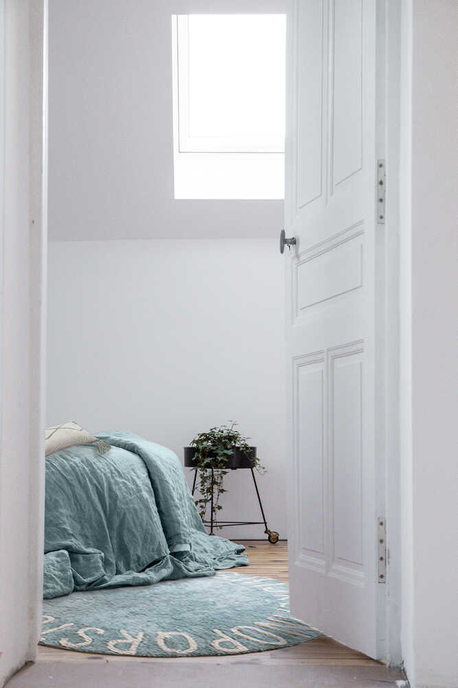 Washable Rug ABC Natural Vintage Blue | Lorena Canals