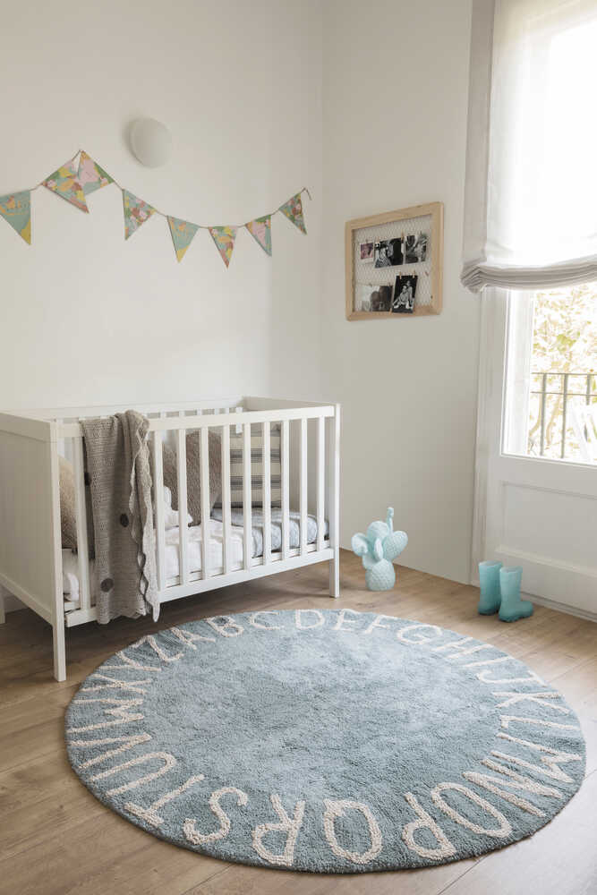 Washable Rug ABC Natural Vintage Blue | Lorena Canals