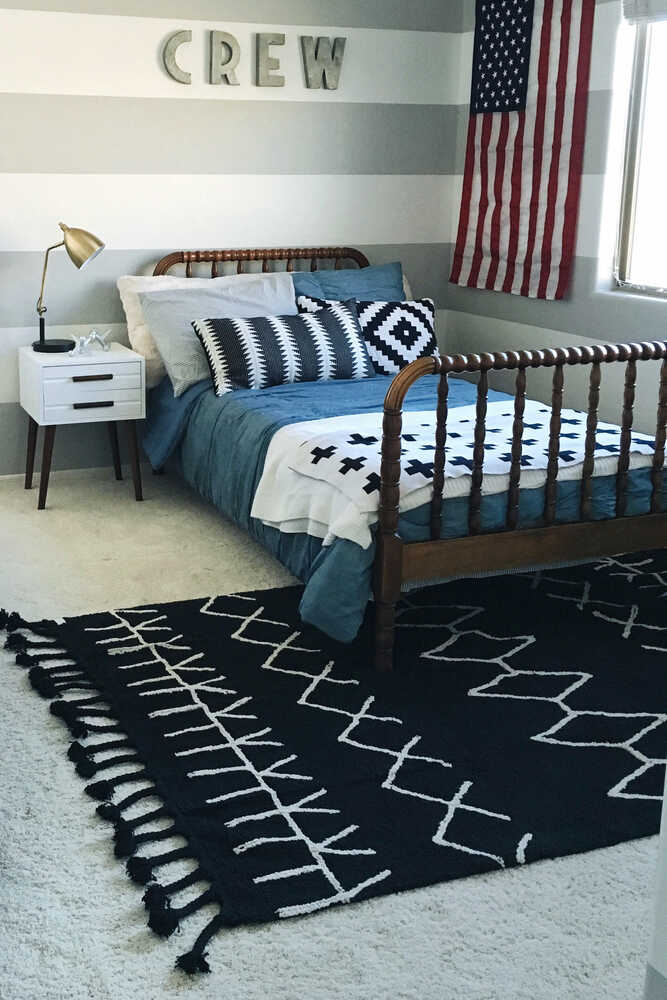 Washable Rug Black&White Bereber Black | Lorena Canals