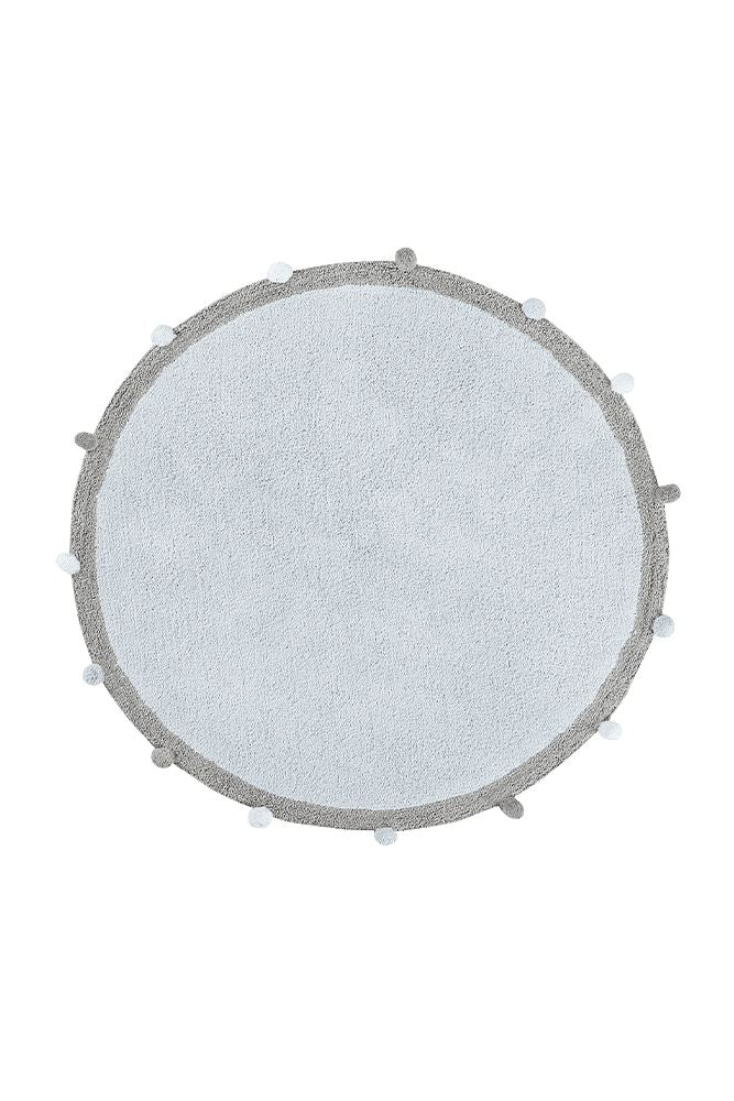 WASCHBARER TEPPICH BUBBLY SOFT BLUE - GREY