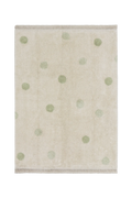 WASCHBARER TEPPICH HIPPY DOTS NATURAL - OLIVE