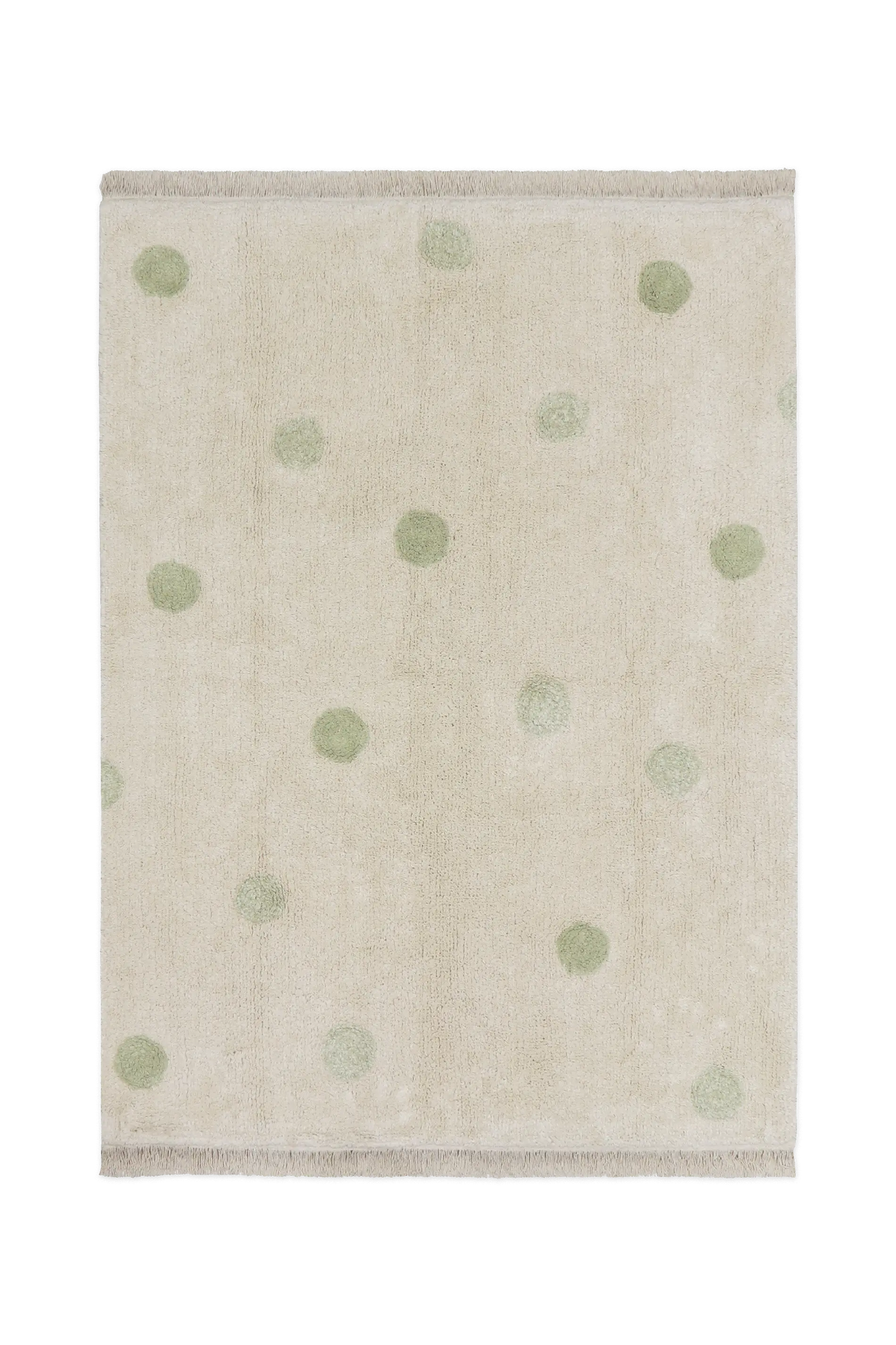 TAPIS LAVABLE HIPPY DOTS NATURAL - OLIVE