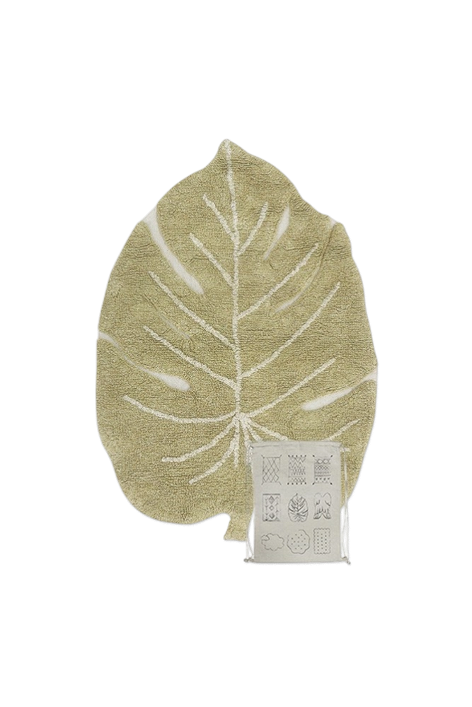 TAPPETO LAVABILE MINI MONSTERA OLIVE