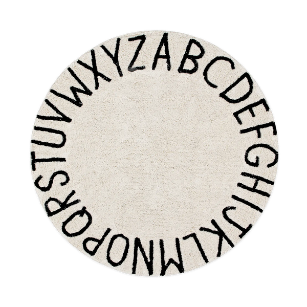 Washable Rug ABC Natural Black | Lorena Canals
