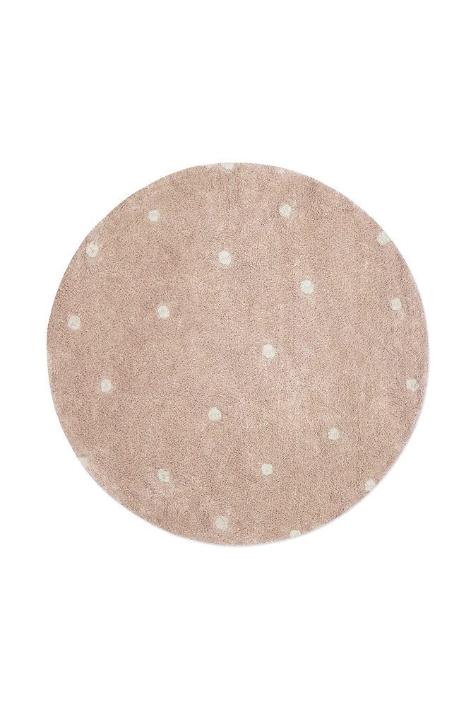 TAPIS LAVABLE ROND DOT ROSE