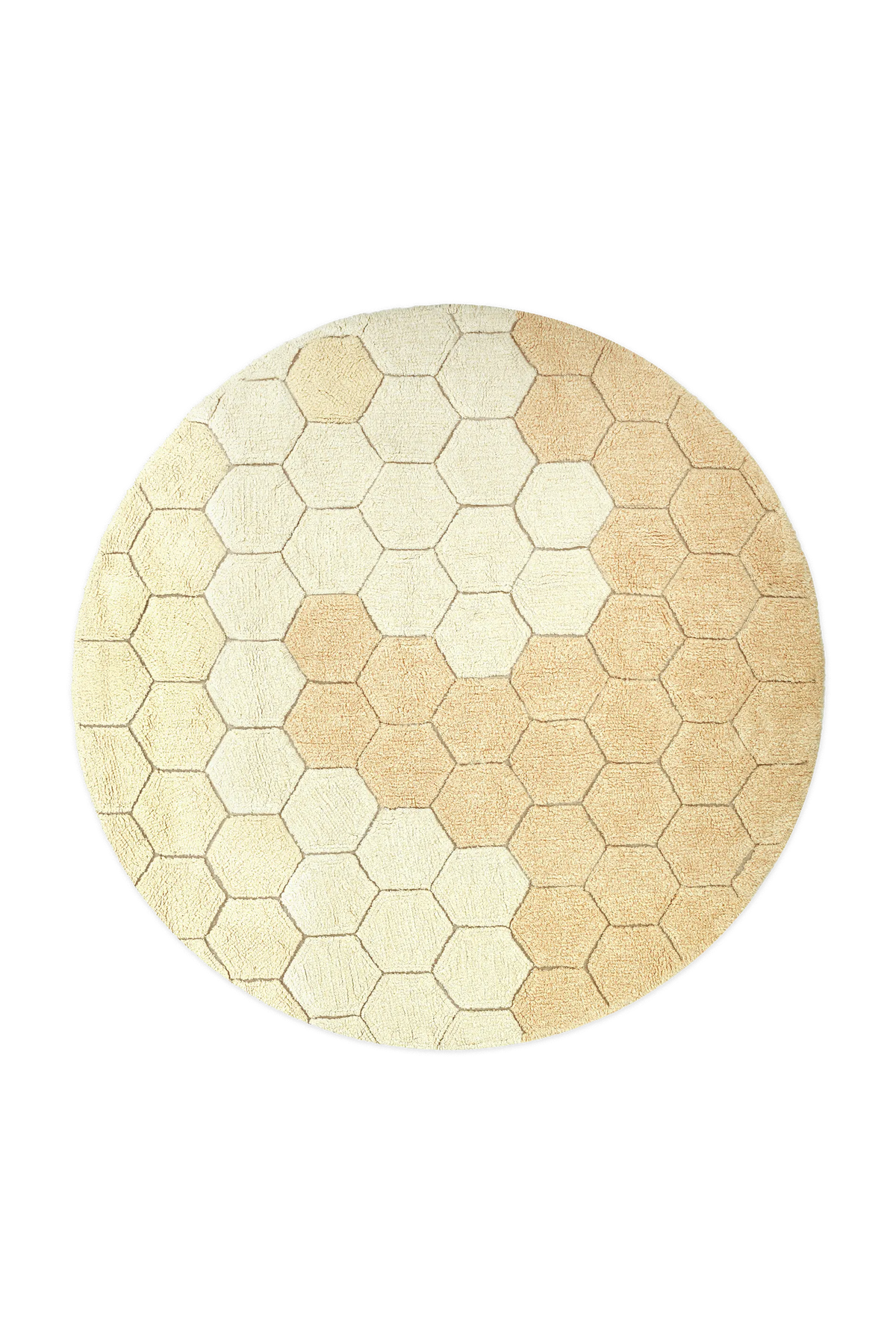 ALFOMBRA LAVABLE REDONDA HONEYCOMB GOLDEN