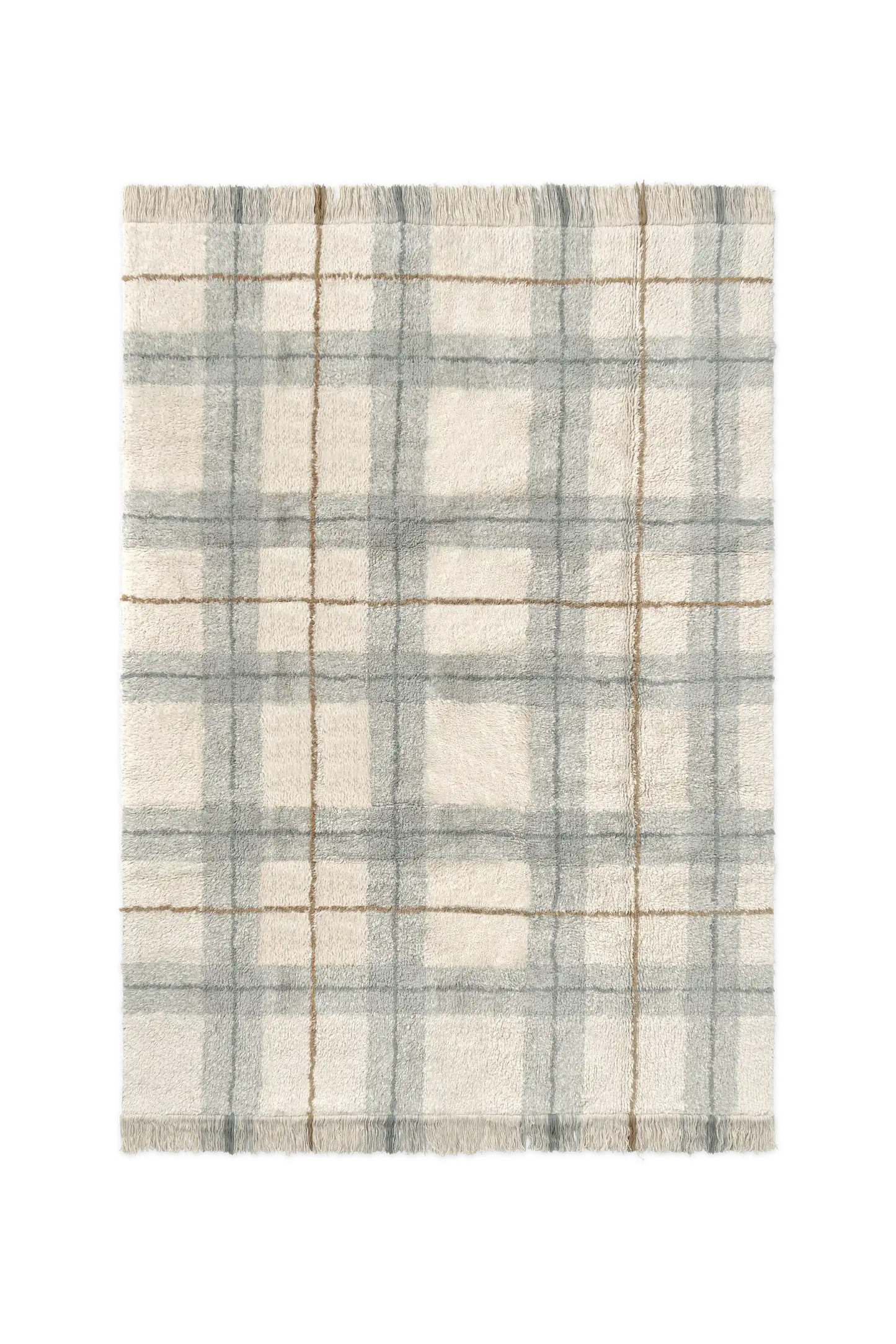 WASCHBARER TEPPICH TARTAN BLUE SAGE