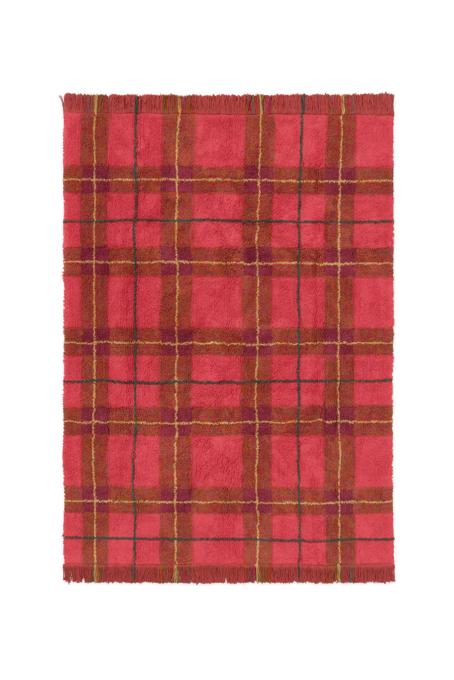 TAPPETO LAVABILE TARTAN VINTAGE RED