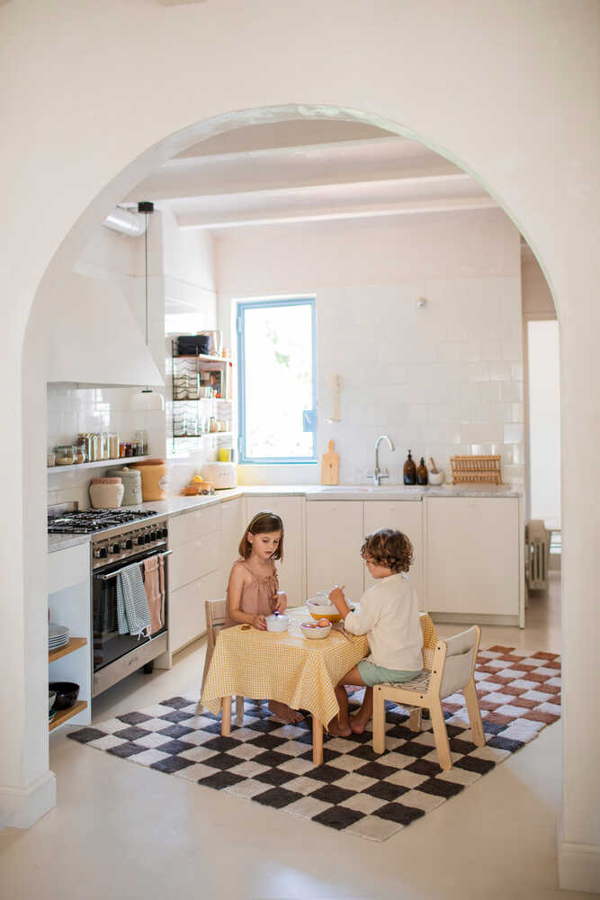 Washable Rug Kitchen Tiles Dark Grey | Lorena Canals