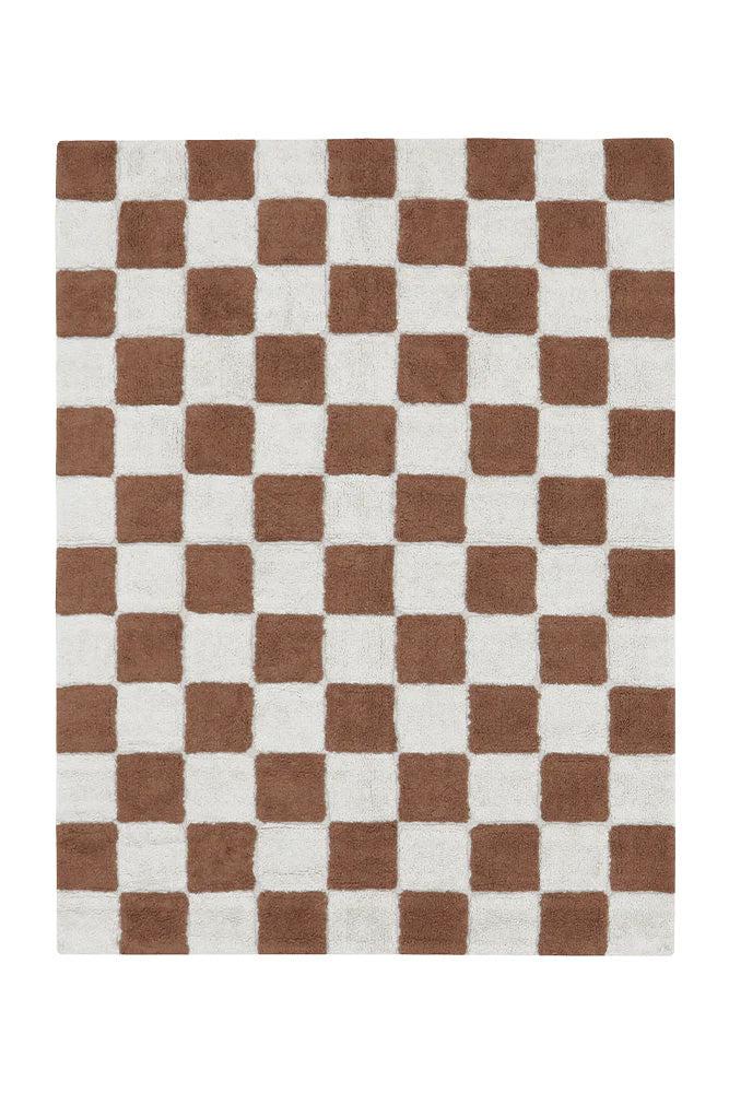 WASHABLE RUG KITCHEN TILES TOFFEE