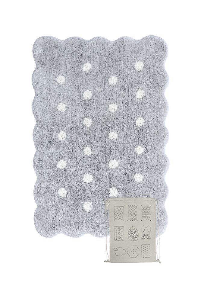 WASHABLE RUG MINI BISCUIT PEARL GREY