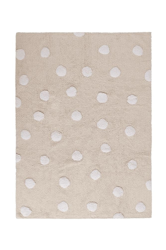 WASCHBARER TEPPICH POLKA DOTS BEIGE