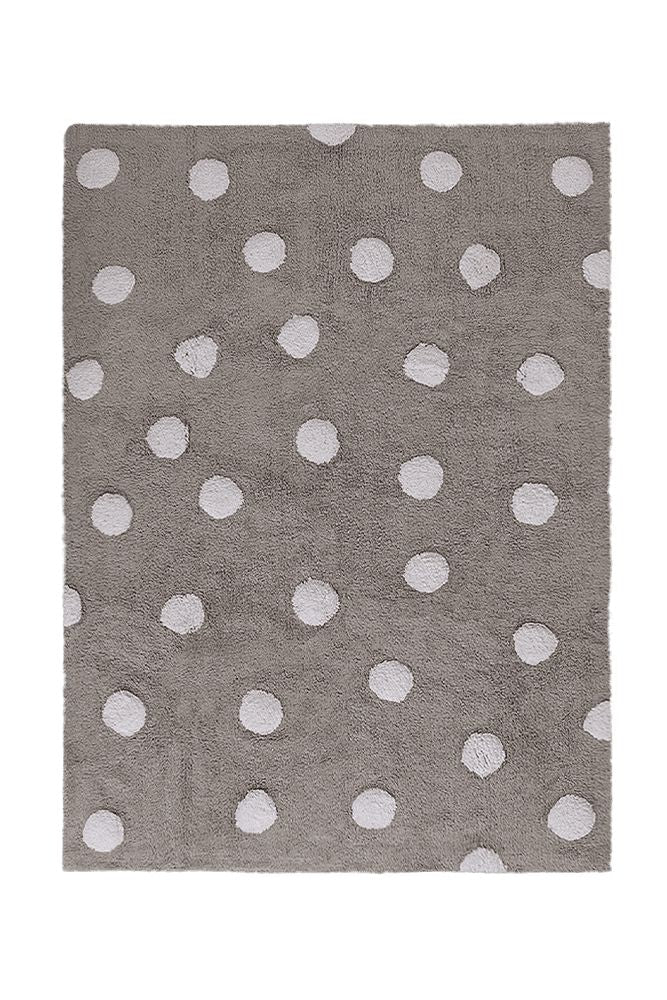 WASHABLE RUG POLKA DOTS GREY