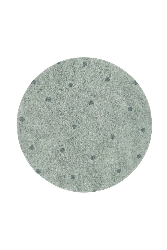 TAPIS LAVABLE ROND DOT BLUE SAGE