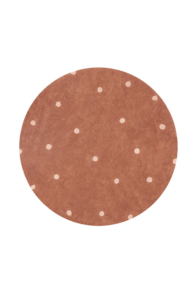 TAPIS LAVABLE ROND DOT CHESTNUT