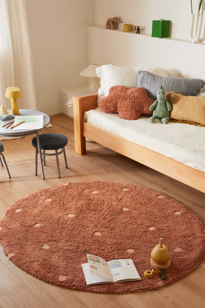 Washable Rug Round Dot Chestnut | Lorena Canals
