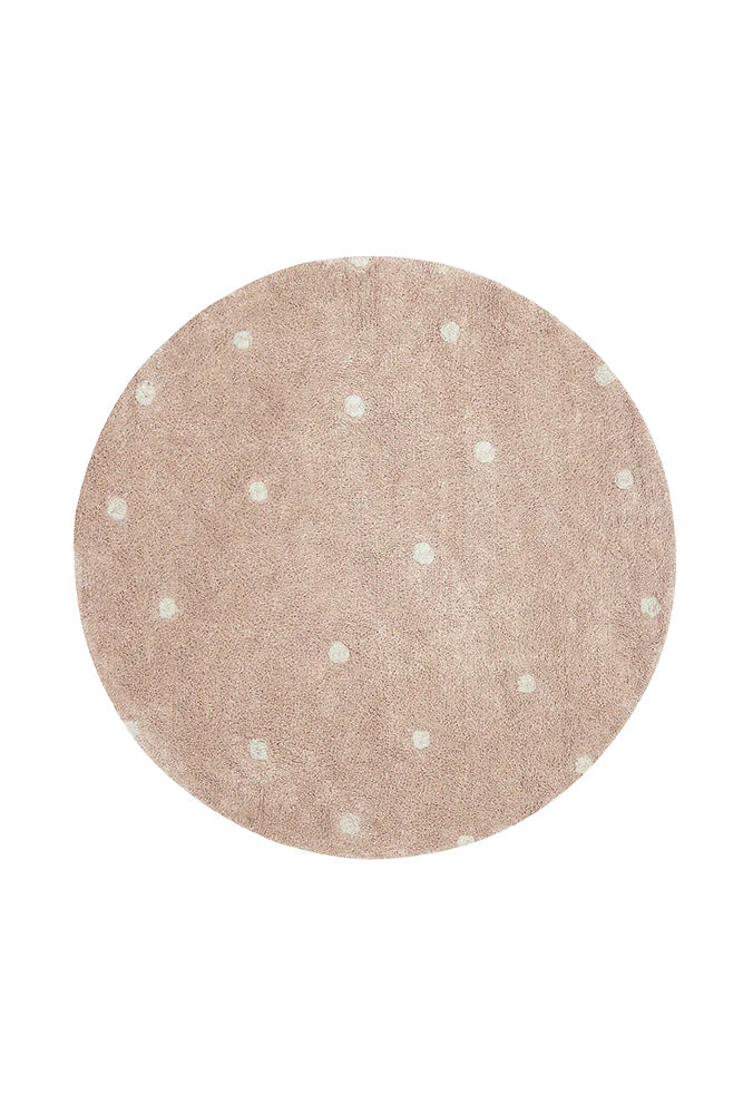 TAPIS LAVABLE ROND DOT ROSE