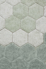 Washable rug Round Honeycomb Blue Sage Lorena Canals