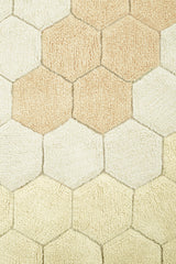 Washable rug Round Honeycomb Golden Lorena Canals